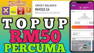 Cara Dapat Top Up Free RM50 MAXIS CELCOM UMOBILE DIGI TUNETALK [upl. by Hermia]