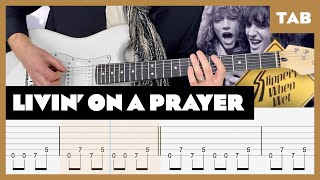 Bon Jovi  Livin on a Prayer  Guitar Tab  Lesson  Cover  Tutorial [upl. by Hgielrahc]