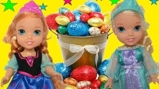 Anna and Elsa Toddlers Easter Egg Hunt Play Together Ep36  Toys In Action [upl. by Kaylyn]