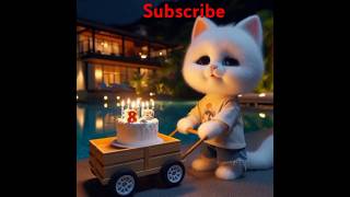 quotA Cute Cats Whiskerlicking Birthday Cake Adventurequot cute cat viralshorts shorts short [upl. by Audi]