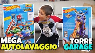 MEGA AUTOLAVAGGIO o TORRE GARAGE Hot Wheels Sfida Super Set [upl. by Enitsed685]