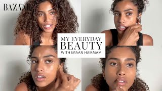 Imaan Hammam walks us through her everyday beauty routine  Bazaar UK [upl. by Elades863]