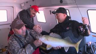 Ice Fishing For Walleye  Bob Izumi Real Fishing Show [upl. by Ahsaei32]