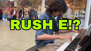 15 year old pianist plays RUSH E in public the hardest piano song in the world [upl. by Asfah573]