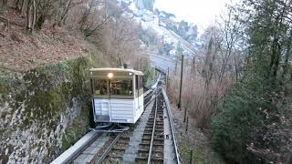 Standseilbahn 182001 Territet  Glion 2019 Ausweiche  Funiculaire [upl. by Latrell]