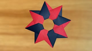 How To Make a Paper 8Pointed Ninja Star  Origami [upl. by Issim]