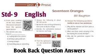 9th Standard English Seventeen Oranges Book Back answers  9th English Unit 4 Prose [upl. by Knarf]