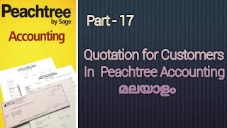 Quotation for Customers In Peachtree Accounting Malayalam [upl. by Surazal]