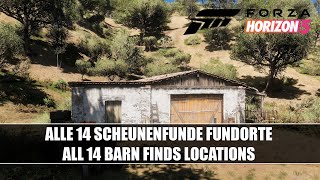 Forza Horizon 5  Alle 14 Scheunenfunde  All 14 Barn Finds  Fundorte  Locations [upl. by Nitreb464]