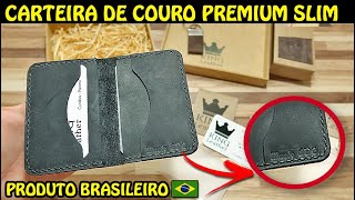 CARTEIRA DE COURO BRASILEIRA PREMIUM SLIM BARATA DE QUALIDADE  FRETE GRÃTIS [upl. by Ahsyla910]