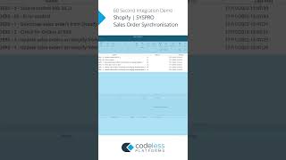 60 Second Integration Demo  Shopify  SYSPRO Order Synchronisation bpa softwareintegration [upl. by Atnahsa964]