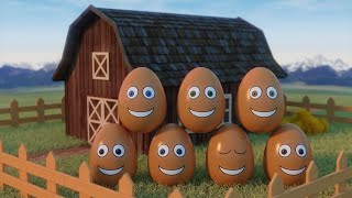 Learning Colors and Numbers Song  Colorful Eggs on the Farm [upl. by Aderb]