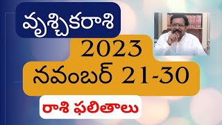 వృశ్చికరాశి 2023 November 2130 రాశిఫలాలు  Srinivasa Gargeya  9348632385 Rasi Phalalu Vrischika [upl. by Doowyah]