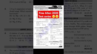 Free Allen 2025 test series 🤫🤫shortfeed shorts viral neet 2025 kotacoaching allen allendig [upl. by Nadler]