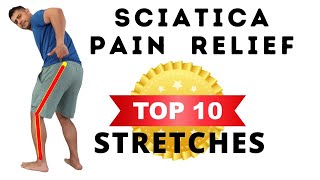 Top 10 Stretches for Sciatica pain relief [upl. by Llehcar]