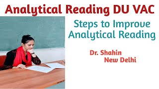 Analytical Reading Skills  DU VAC delhiuniversity ncweb dusol [upl. by Marilin36]