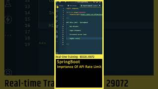 Java SpringBoot Tutorial API Rate Limit Spring Boot in Telugu Java Web Development shorts [upl. by Sayers]