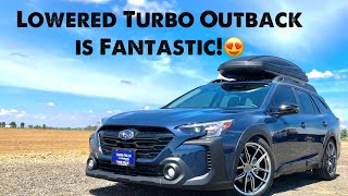 Lowered 2023 Subaru Outback Onyx XT Turbo Review and 060 [upl. by Eednim]