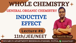 GENERAL ORGANIC CHEMISTRY  INDUCTIVE EFFECT DR A K SINGH  PATNA [upl. by Nnaasil321]