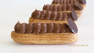 Éclairs con ganache de caramelo y crema de chocolate [upl. by Vergil]