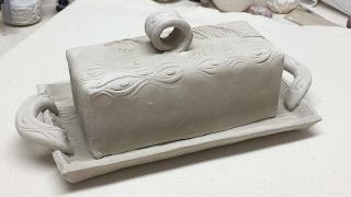 Creating a Lidded Butter Dish with a Textured Slab and a Focal Accent Ceramics II [upl. by Reteip]