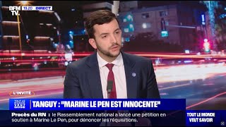 Marine Le Pen est innoncente   JeanPhilippe Tanguy BFMTV [upl. by Cardie218]