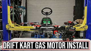 Battle Aero Drift Kart Gas Motor Install 212cc Predator [upl. by Ettolrahs]