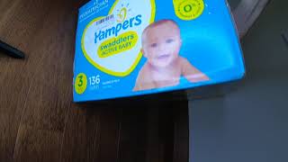 Pampers Swaddlers Disposable Diapers  Size 3 Unboxing  幫寶適 Swaddlers 尿布 3號 開箱  7162022 [upl. by Yann]