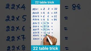 22 table trick  table trick of 22  table of 22  22 ka table trick  table tables short shorts [upl. by Kuehnel]