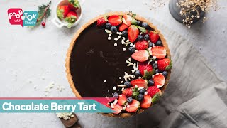 No Bake Eggless Chocolate And Berry Tart Recipe  No Oven Easy Silky Chocolate Tart Recipe [upl. by Alford449]