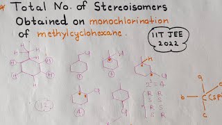 Number of Stereoisomer obtained on monochlorination of methylcyclohexane [upl. by Ellertal494]