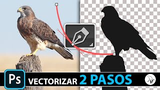 Cómo vectorizar una imagen en 2 PASOS MUY FÁCIL  PHOTOSHOP TUTORIAL [upl. by Penny656]