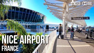 Visit The Nice Côte dAzur Airport Along The Mediterranean  🇫🇷 France 4K HDR Walking Tour [upl. by Niriam]