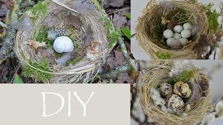 DIY  Frühlingsdeko selber machen  Vogelnest aus Naturmaterialbezaubernde Frühlings und Osterdeko [upl. by Eemla]