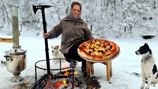 Rustic Cooking Campfire Pizza on The Sadj Grill 🍕🔥🌿 [upl. by Sessilu586]