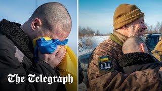 Hundreds of Ukrainian prisoners of war return home [upl. by Otrevogir]