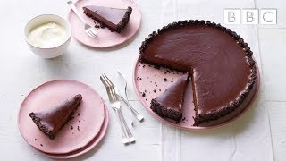 Mouthwatering salted chocolate tart  Simply Nigella  BBC [upl. by Neeloj]