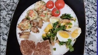 Healthy Snack and Breakfast Recipe Mushrooms and Eggs with Cheddar Cheese [upl. by Acirrej]