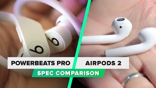 Powerbeats Pro vs AirPods 2 spec comparison [upl. by Aelahs]