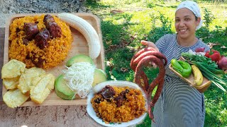 La Bija Le Dió Color A La Comida Criolla del Campo Longaniza Criolla Comida Típica En El Fogón [upl. by Lilllie237]