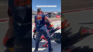 Max Biaggi Racing Husqvarna mechanics blocked KTM rider in qualifying motogp [upl. by Harelda]