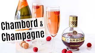 How to Make a Kir Impérial Chambord and Champagne Recipe [upl. by Ennovihs]