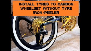 Foldie Singapore Install Tyres to Carbon Wheelset No need use tyre leversSema Weaponry Speed [upl. by Starks]