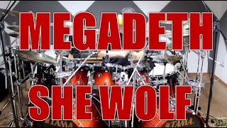 MEGADETH  She wolf  drum cover HD [upl. by Oulman]