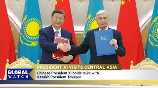 Chinese President Xi Jinping and his Kazakh counterpart Tokayev held talks on Wednesday [upl. by Alliscirp697]