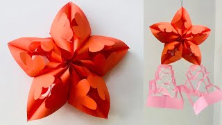 How to Make 3D Star for your Christmas Decoration  Paper Star Lantern  Paper Craft [upl. by Jezabella]