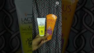 Lacto Calamine vs Lotus Sunscreen shorts review youtubeshorts skincareshorts [upl. by Chaney]