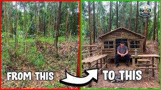 START TO FINISH The process of building a wooden house in the forest within 4 days [upl. by Copeland]