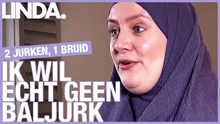 Linda wil een trouwjurk die haar volledig bedekt  2 jurken 1 bruid  LINDA [upl. by Neerac409]