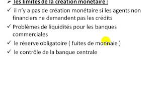 Économie monétaire S3 partie 11 quot la création monétaire EP3  les limites de la création quot [upl. by Ninnahc]